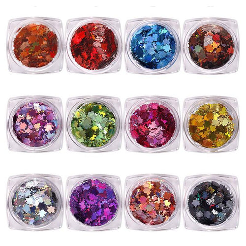 Maple Leaf Sequins Laser Nails Art Glitters Thin Flakes Nail Manicure Decorations-Beauty Zone Nail Supply