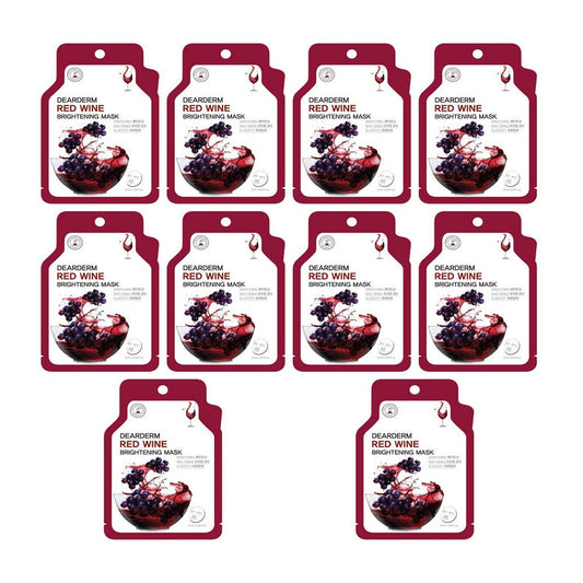 Dearderm Red Wine Bright Ampoule Mask (10pcs)-Beauty Zone Nail Supply