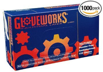 GloveWorks Industrial Ivory Powder-Free Latex Gloves(100/Box