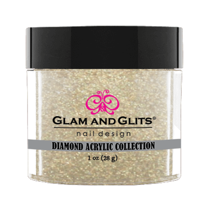 Glam & Glits Diamond Acrylic (Shimmer) 1 oz White Glaze - DAC90-Beauty Zone Nail Supply